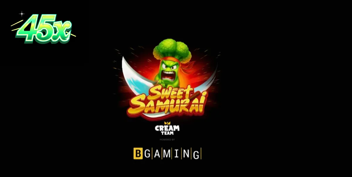 O mascote Broccoli Samurai em seu dojo colorido no slot Sweet Samurai